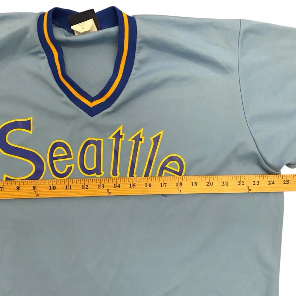 Majestic Seattle Mariners Cooperstown Collection Retro Jersey XL Baby Blue Y2K - Picture 9 of 10